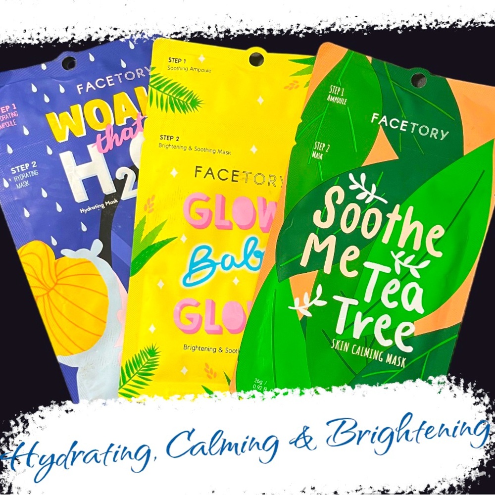 Facetory Mask Multi Pack inc: Hydrating, Calming and Brightening
